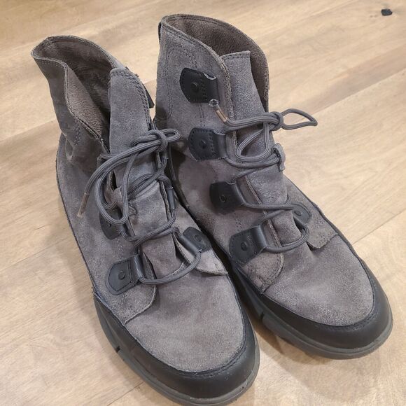 Sorel Explorer Waterproof Winter Boots, Black Gray, Men's 10 (Fits Like 9.5) - Picture 2 of 11